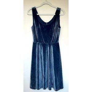 Blue Velvet A-Line Dress